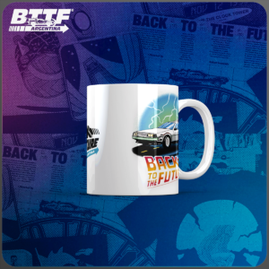 Taza Delorean logo